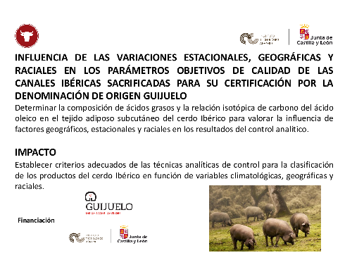 Influencia de las variaciones estacionales, geográficas y raciales en los parámetros objetivos de calidad de las canales ibéricas sacrificadas para su certificación por la DO Guijuelo